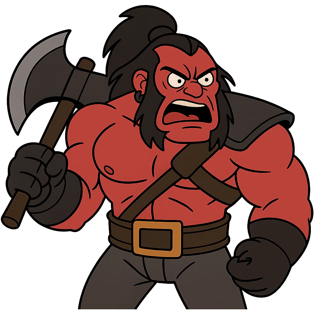 angry Axe from Dota 2 in flat toon style emoji