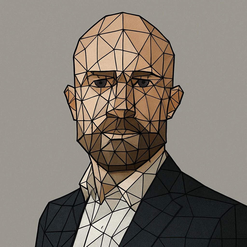 Can you create a low poly wireframe of just my face? emoji
