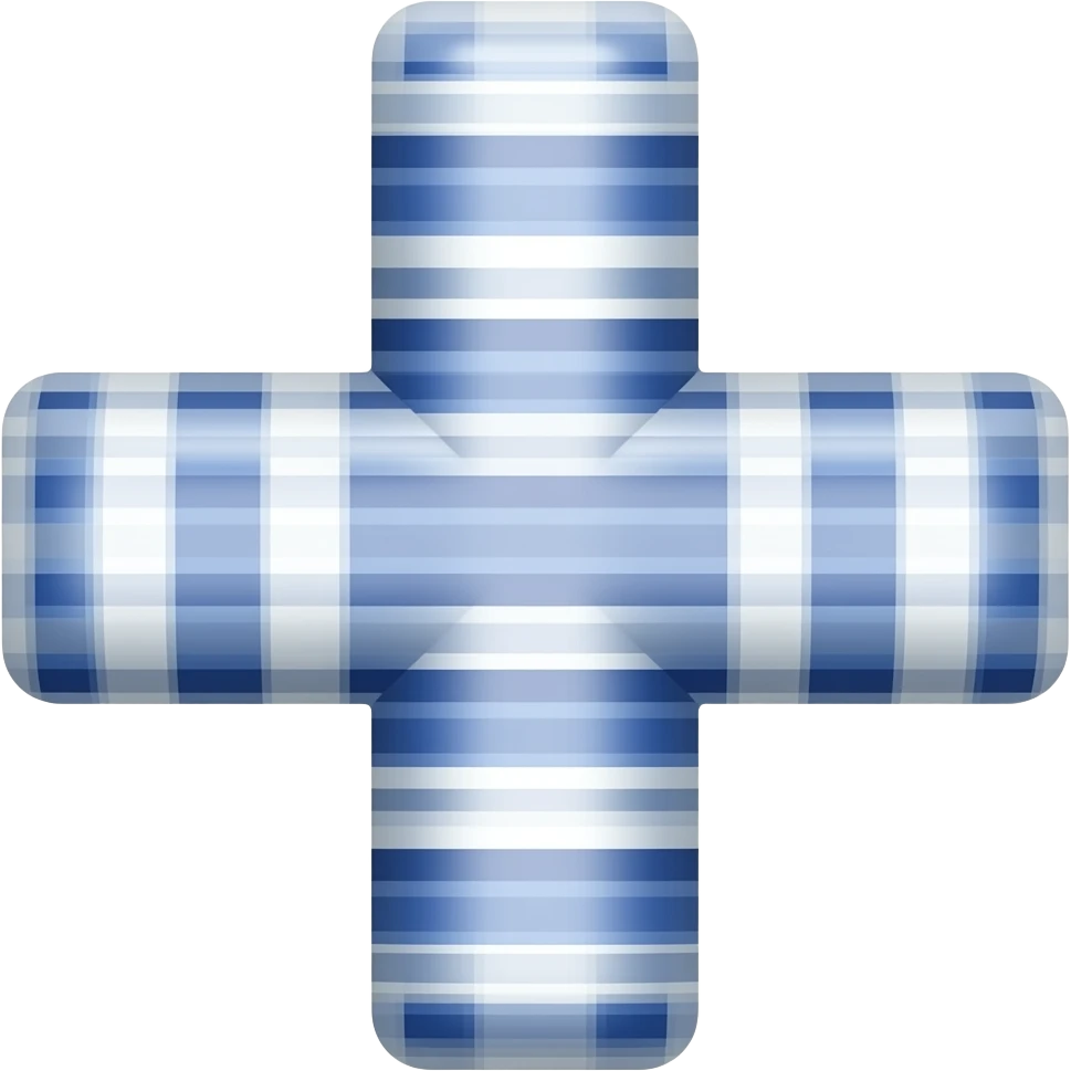 White and dark blue horizontal striped cross emoji