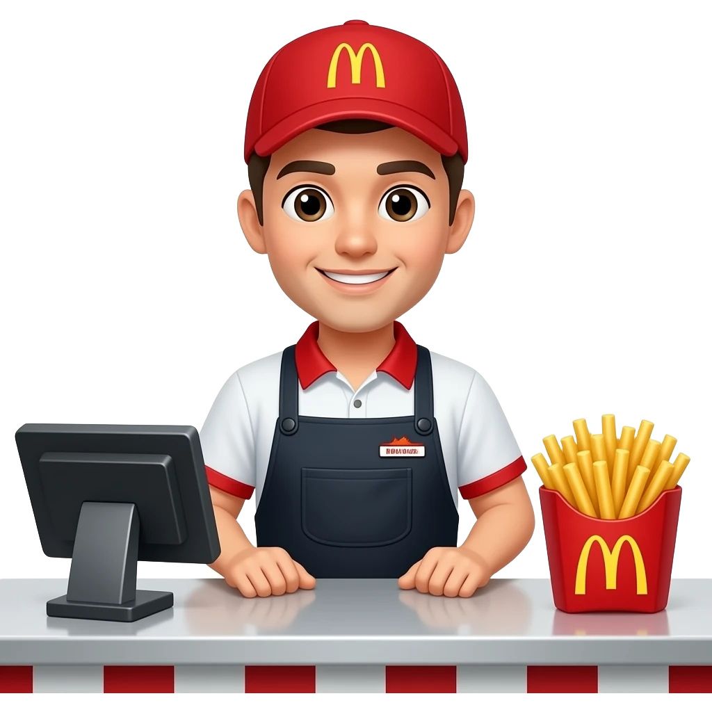 employee attending in a fast food service emoji