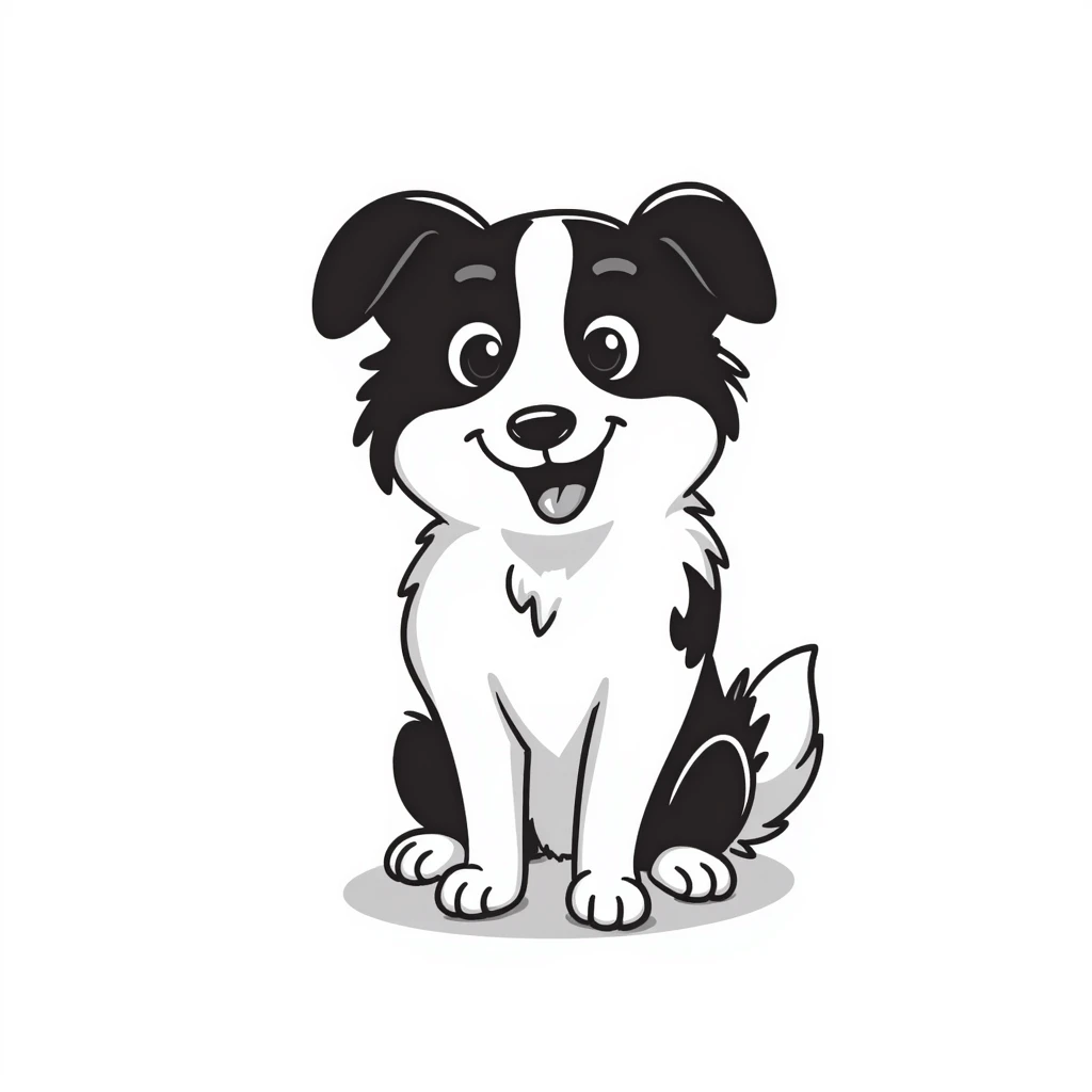 A pure white Border Collie dog sitting, with fluffy fur, alert pointed ears, and friendly expression emoji