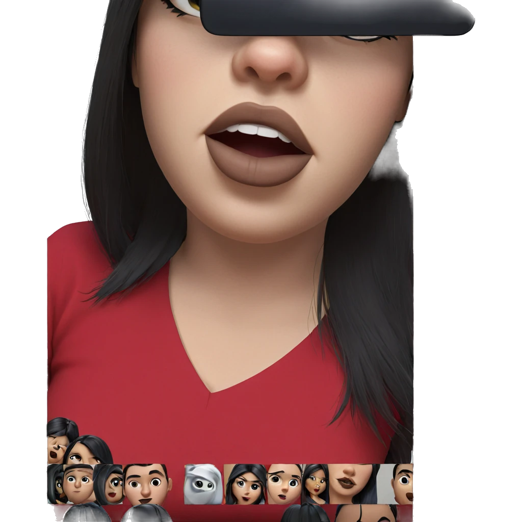 black haired solo portrait emoji