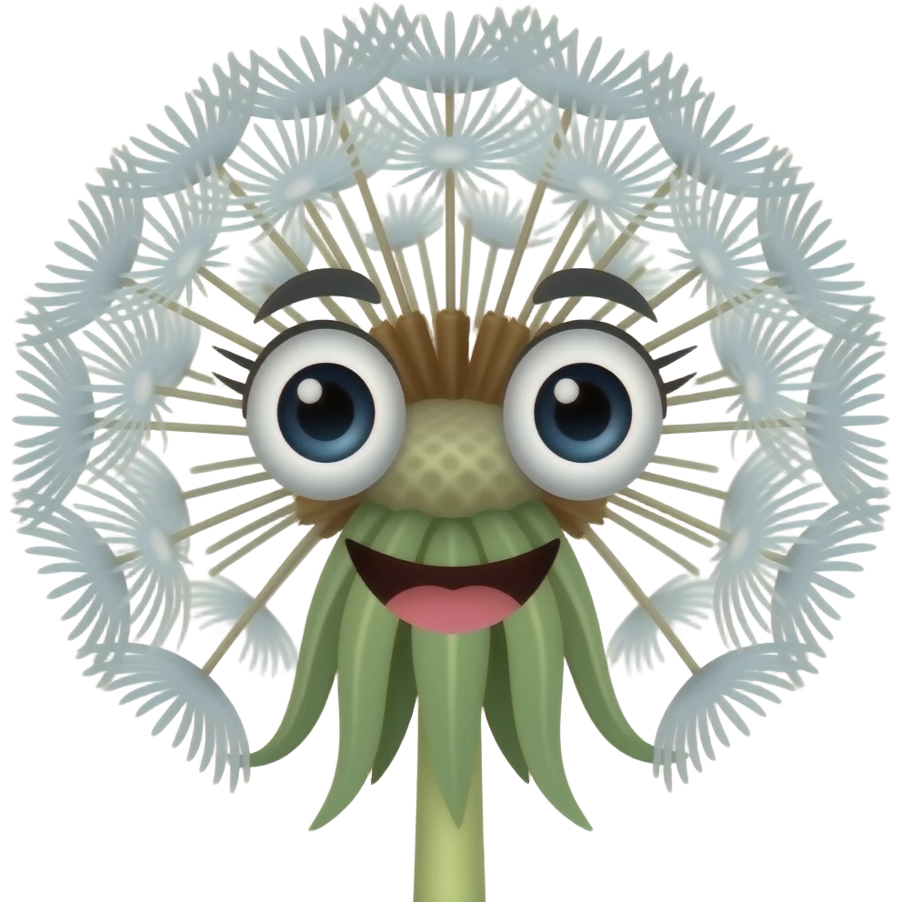 Happy  dendelion flower seeds emoji