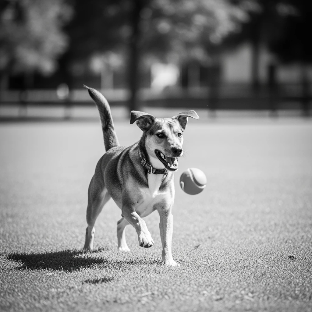 happy dog running after ball emoji