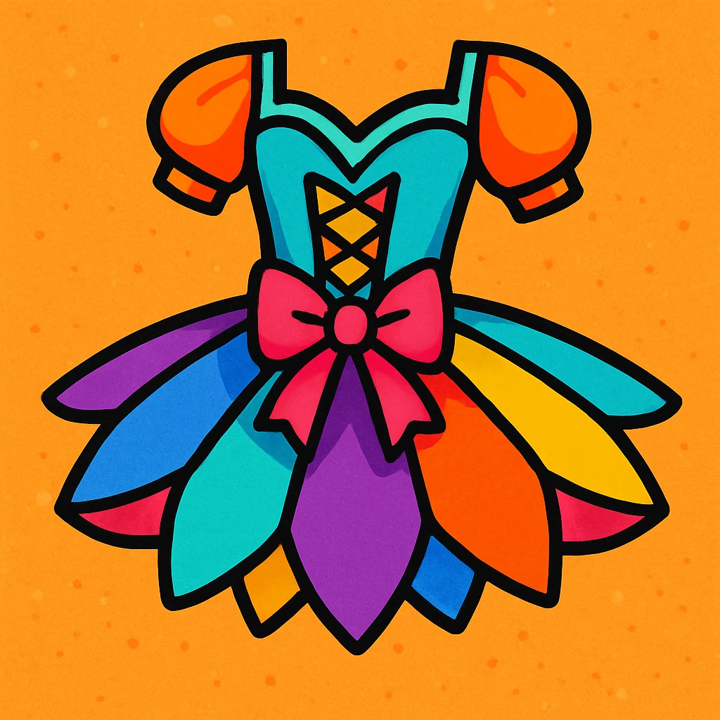colorful and cheerful illustration of a ballerina costume emoji