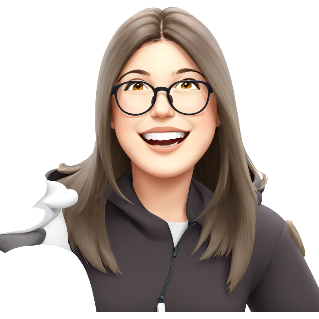 smiling girl with glasses emoji