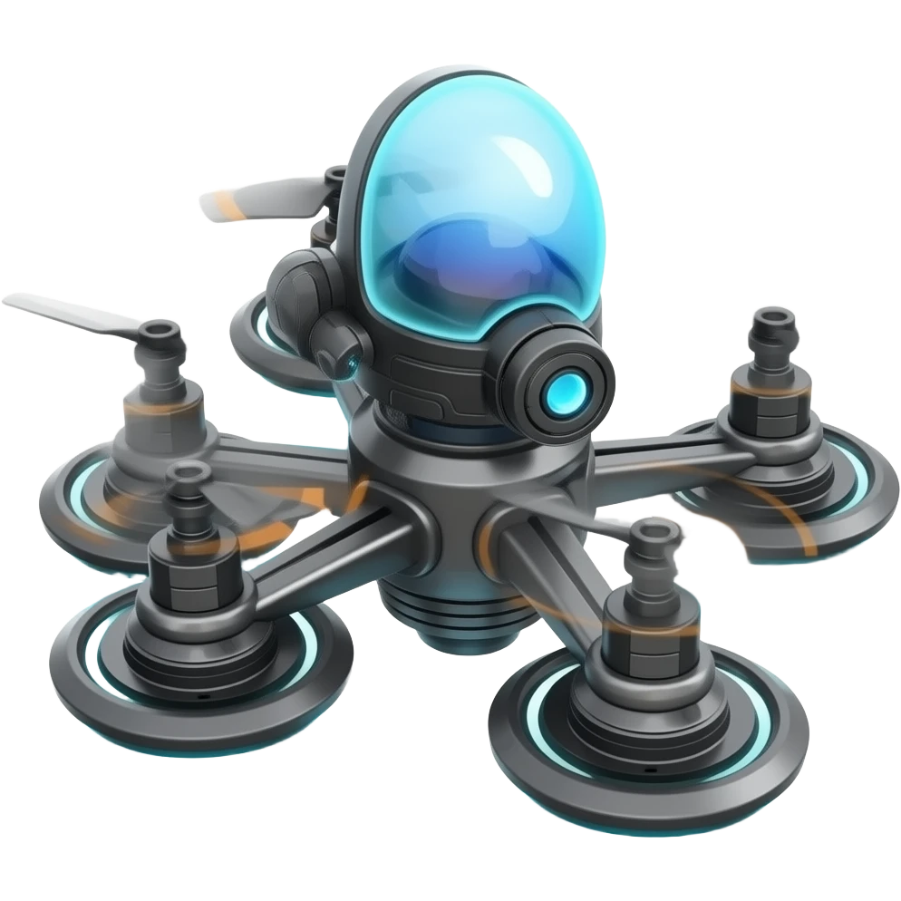 Sleak scifi hover weaponized hover drone emoji