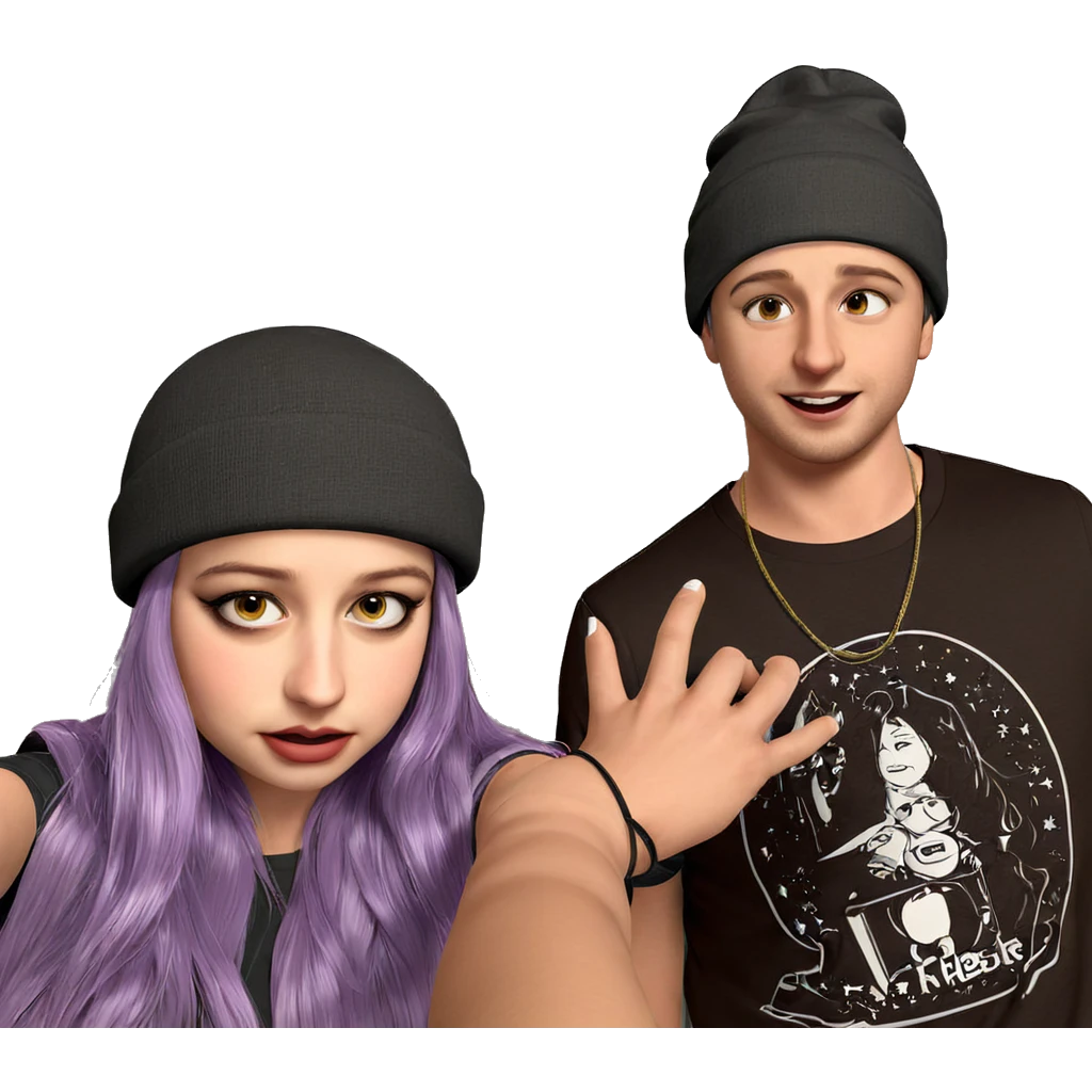 friends taking a selfie emoji