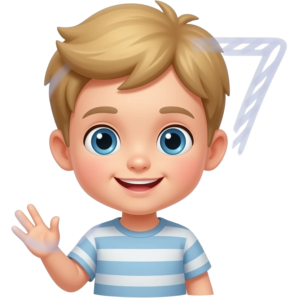 un niño haciendo 6 7 emoji