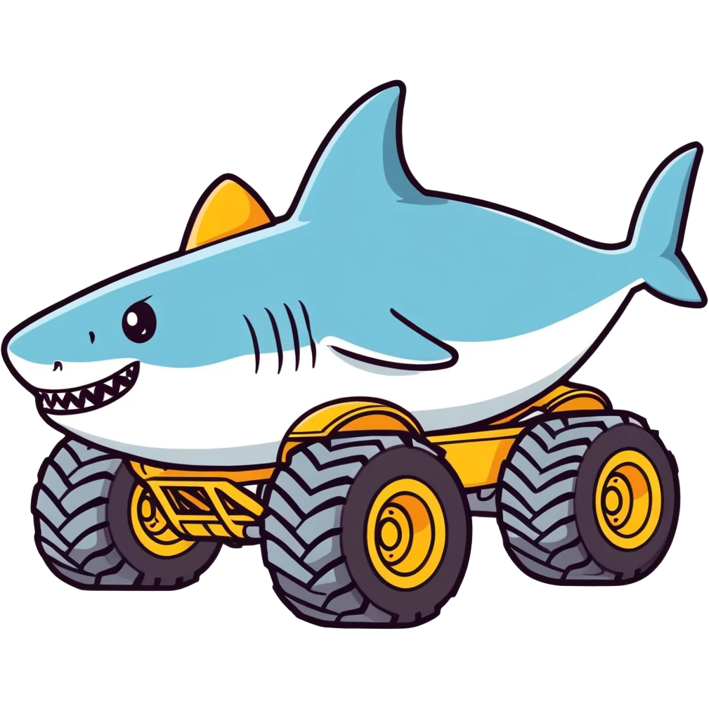 Shark monster truck emoji