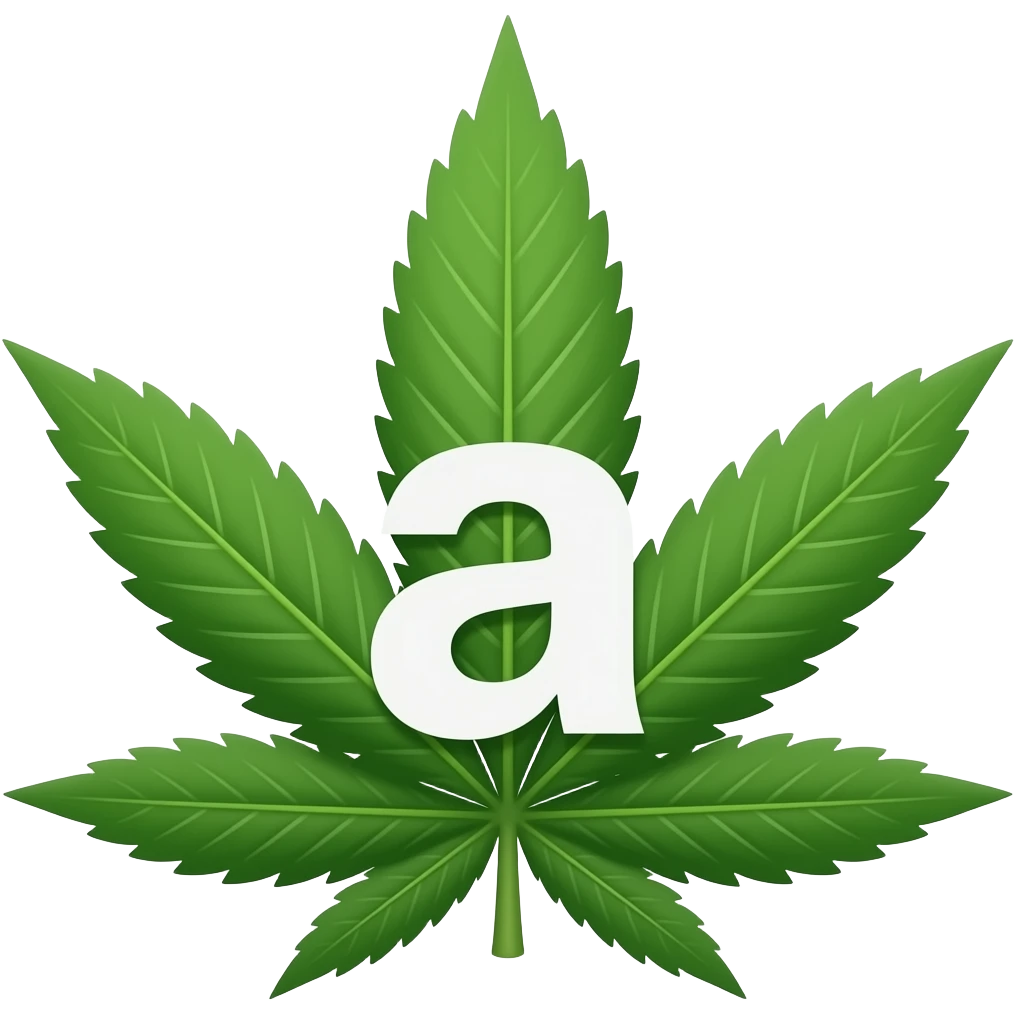 Marihuana con letra "a" en medio emoji