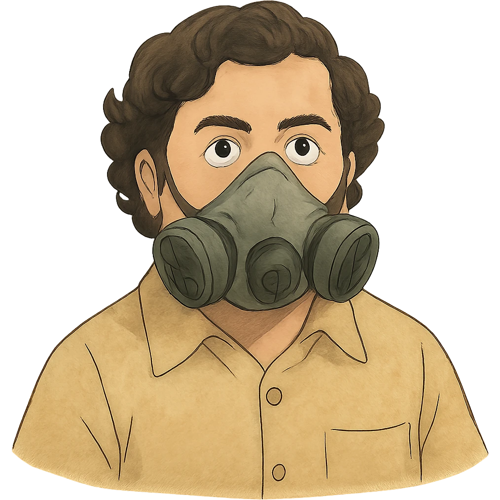 pablo escobar wearing a gas mask emoji