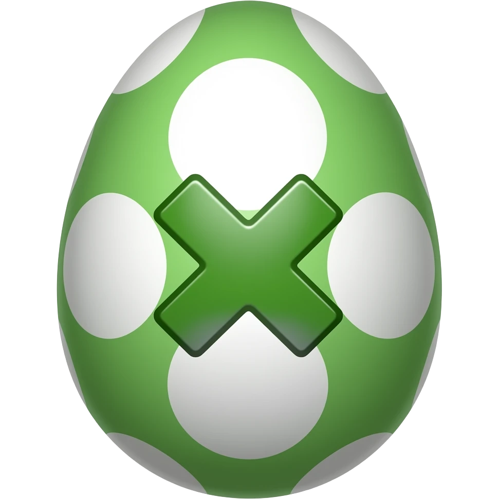 yoshi egg cross x mark emoji