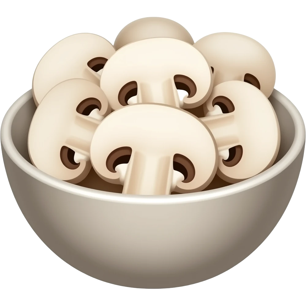 sliced mushrooms in bowl emoji