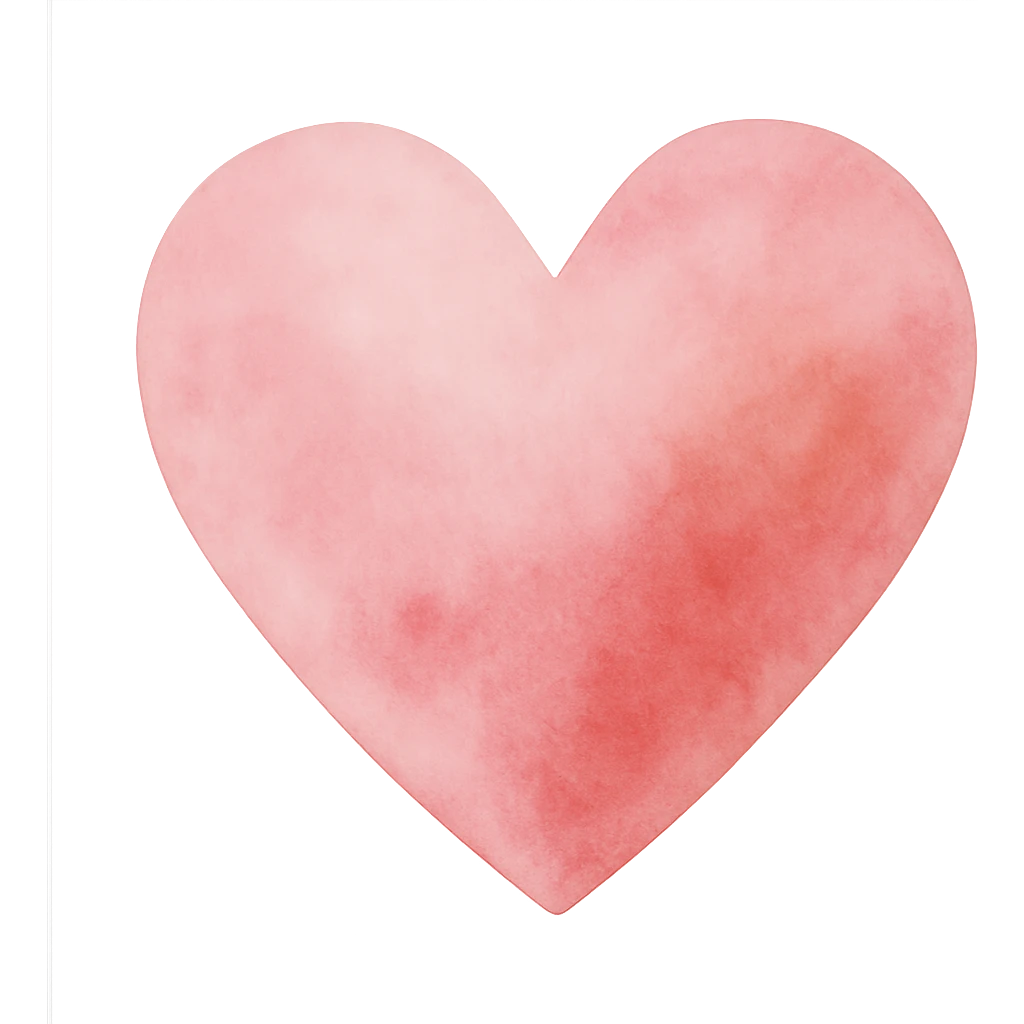 heart with a soft watercolor wash emoji