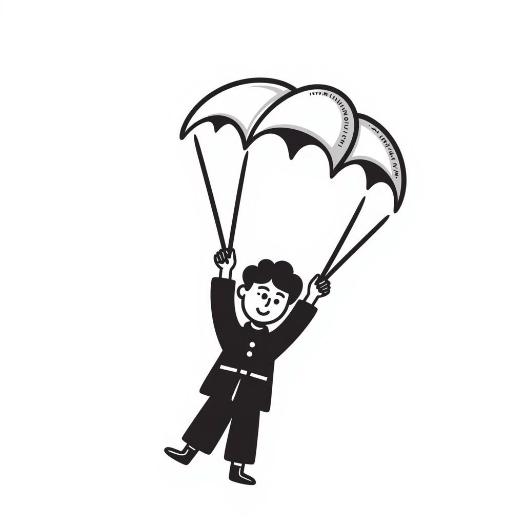 Parachuting toy emoji