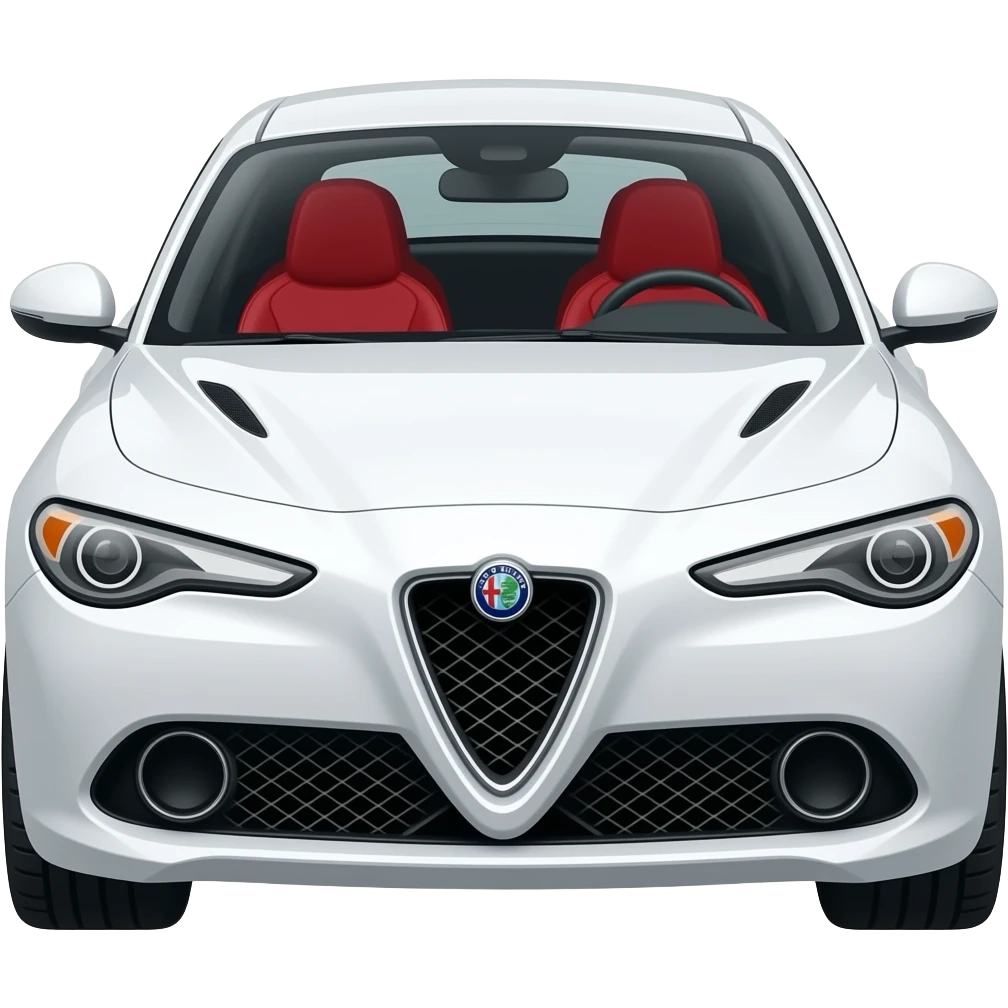 Alfa Romeo white car red interior emoji