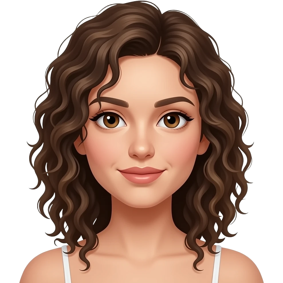 Ihre locken fangen eher unten an unter den Ohren Sie hat eher über der Schulter lang  starke so diese nassen und Schulter lang locken die man immer mit den fingern machen soll die fangen eher unten an und sind nicht so voluminös . Braune Augen. Sie hat eher ein junges Gesicht emoji