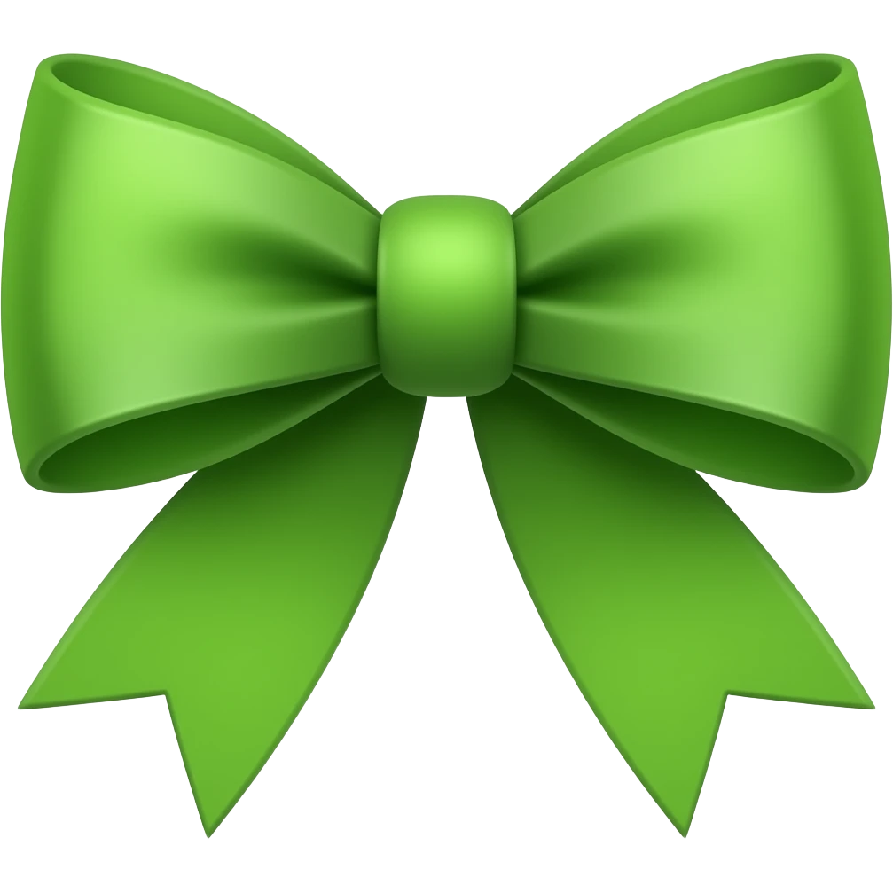 Green bow emoji