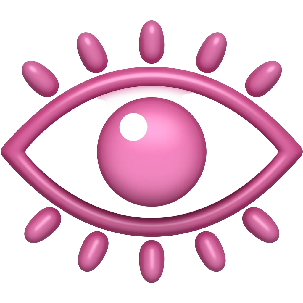 Evil eye in pink colour emoji