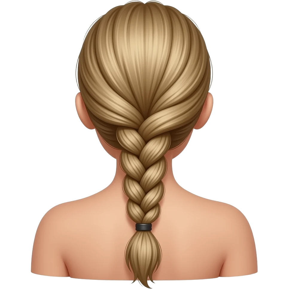 very long braid seen from the back emoji