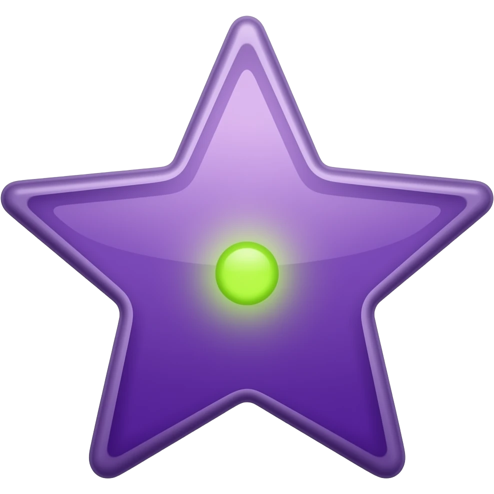 generate the same star but with purple background with little rounded green light inside emoji