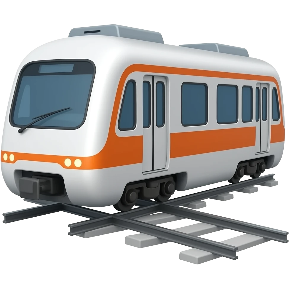 White train with orange stripes emoji