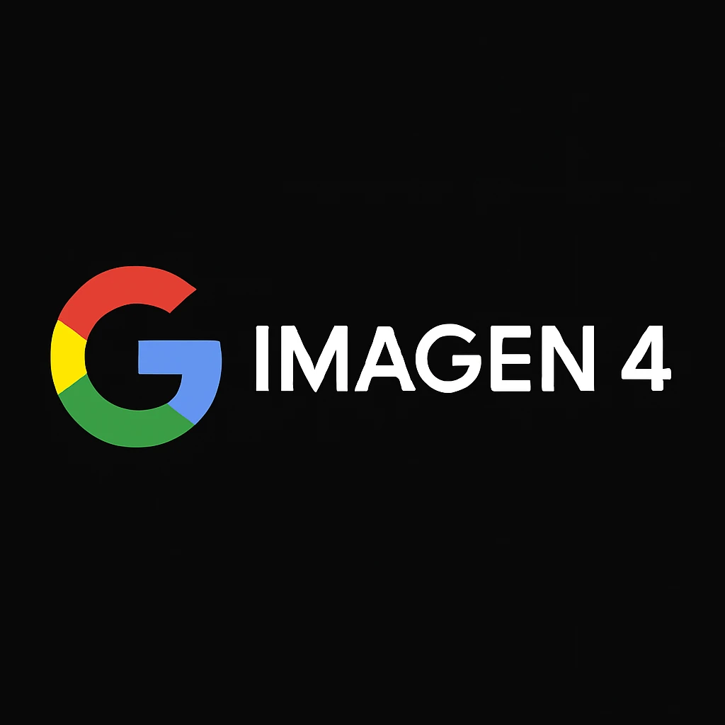 make golo of "IMAGEN 4" with googles G, black background emoji