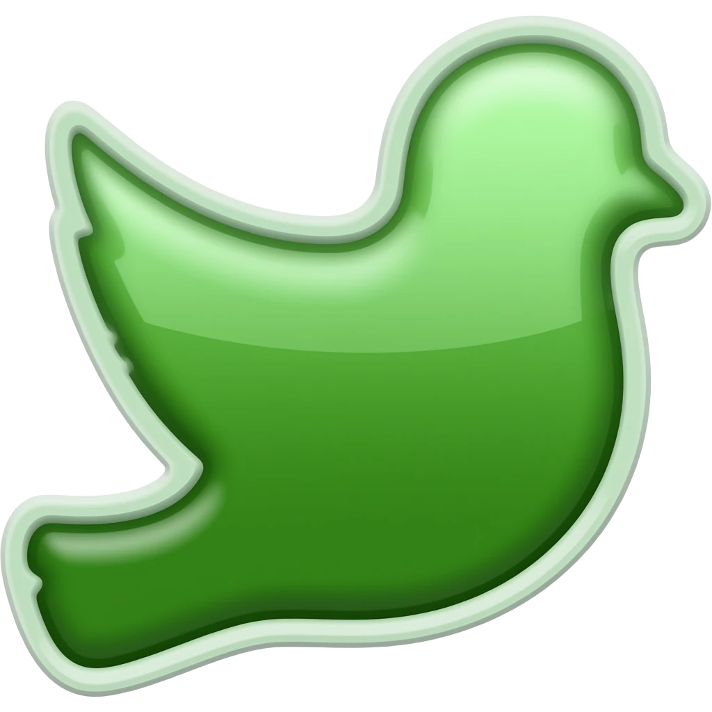Un signo de palomita de color verde con curvas emoji