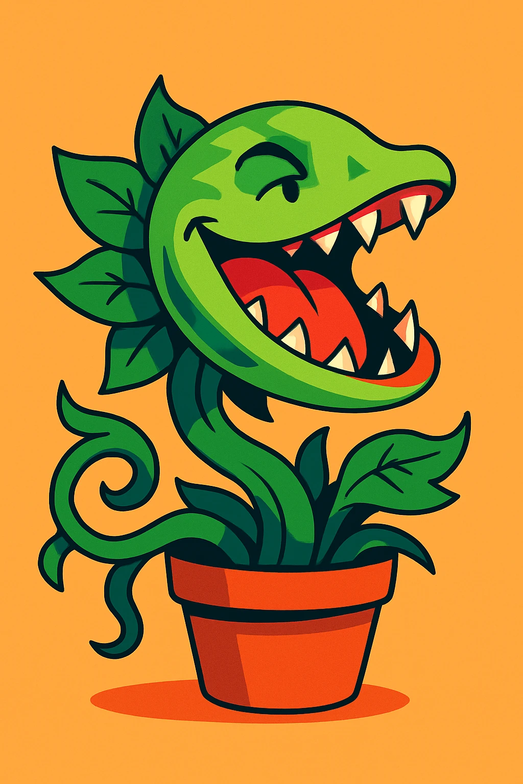 Audrey II, the carnivorous carnivorous plant from Little Shop of Horrors, vibrant toon style emoji