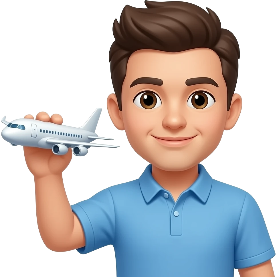 make him hold an airplane emoji