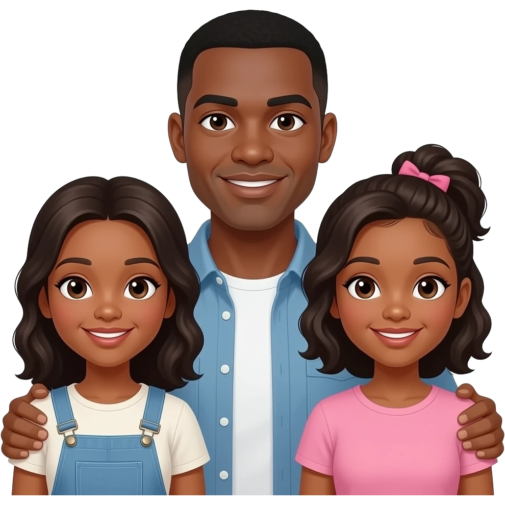 One guy two girls all African American emoji
