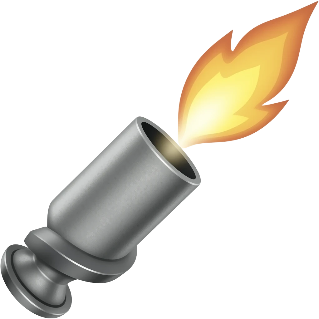 Mortar tube firing emoji