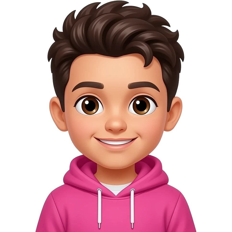 boy with hairs spice wear vibrant pink clothes emoji