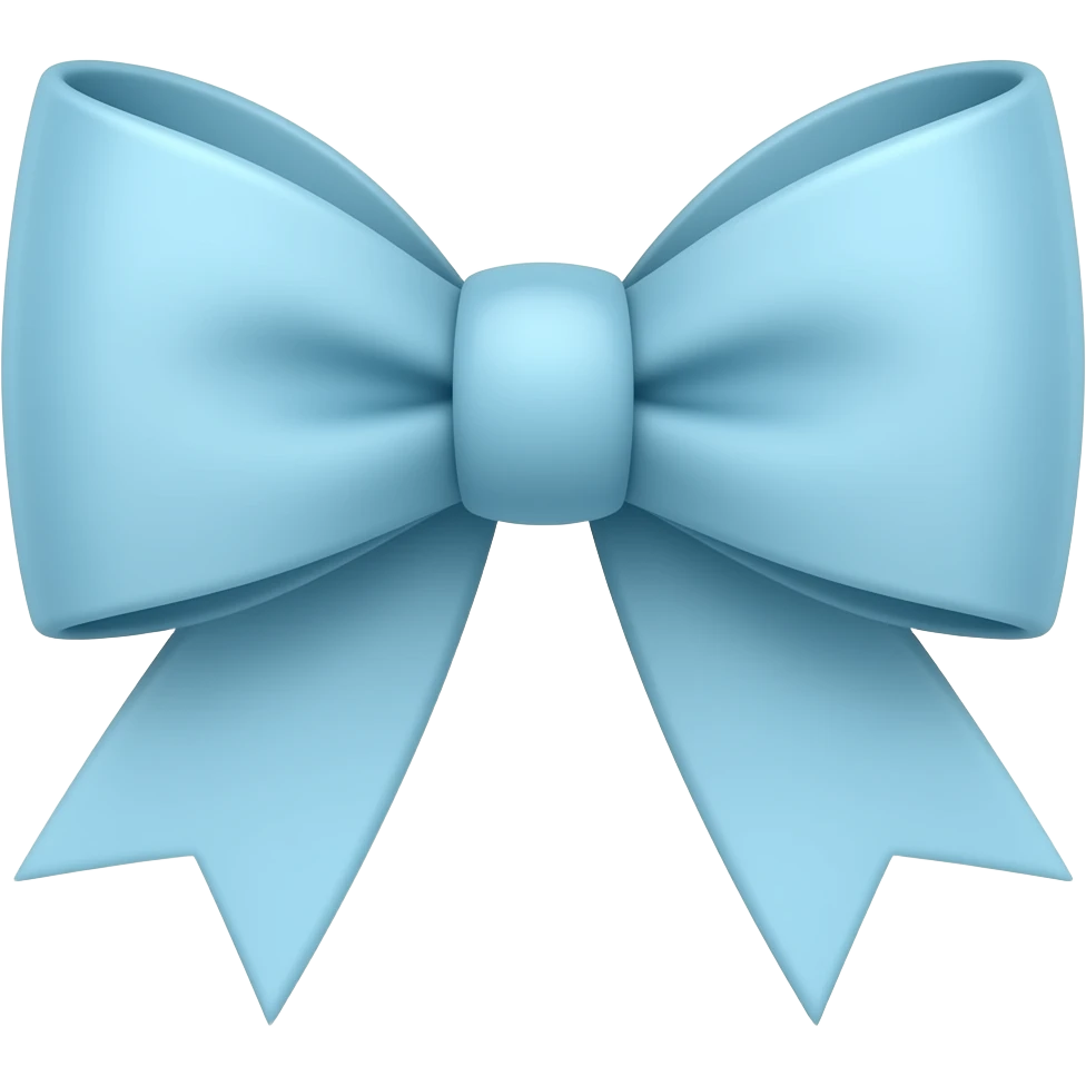 A baby blue bow emoji