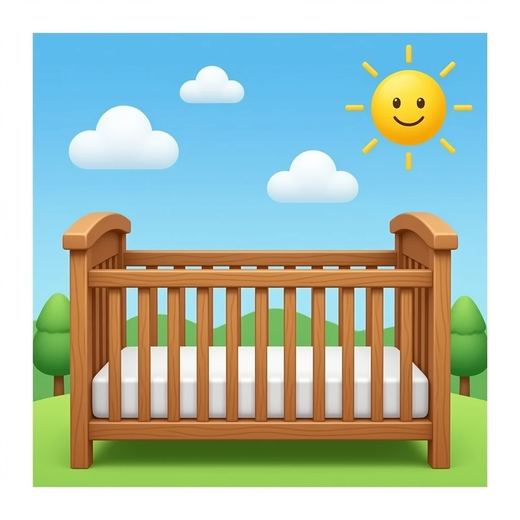 baby room with wood crib emoji