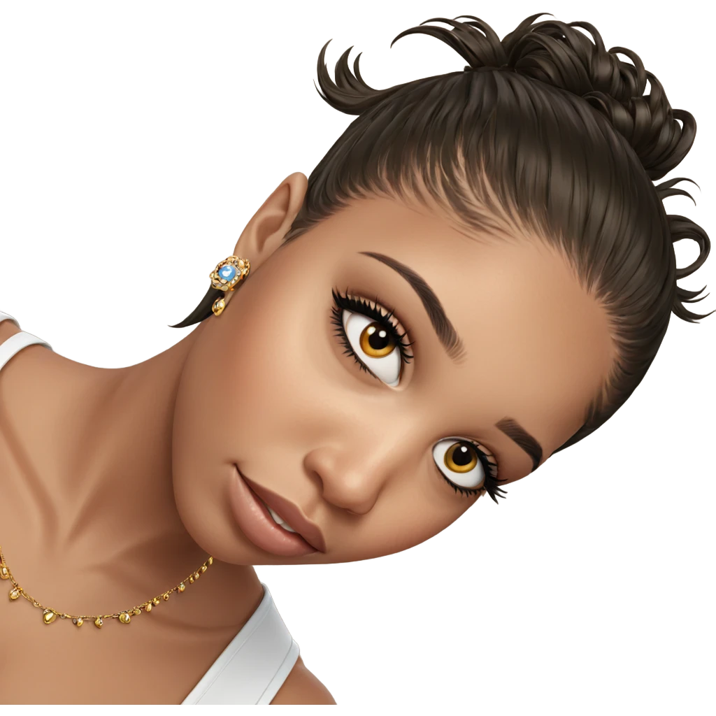 portrait of a girl with jewelry emoji