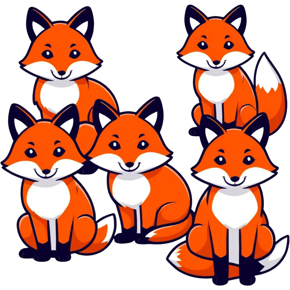 Group of Red fox emoji