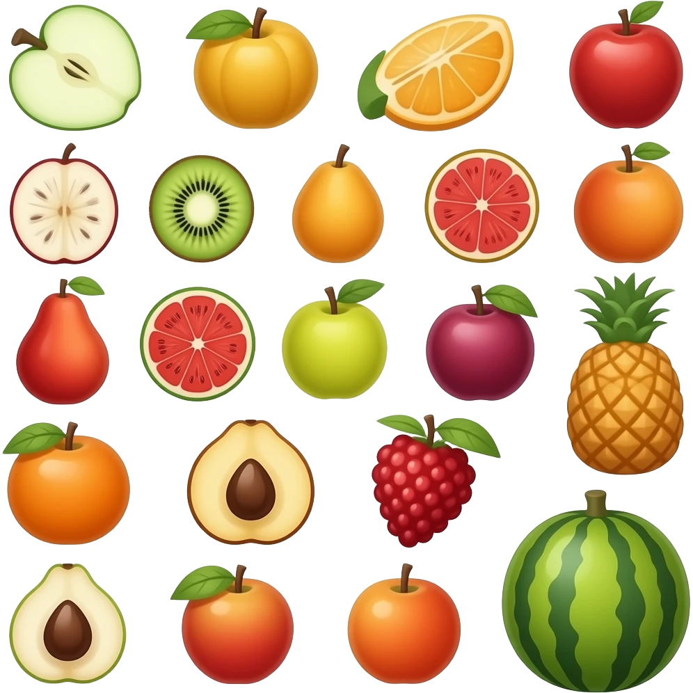 40 fruits icon emoji
