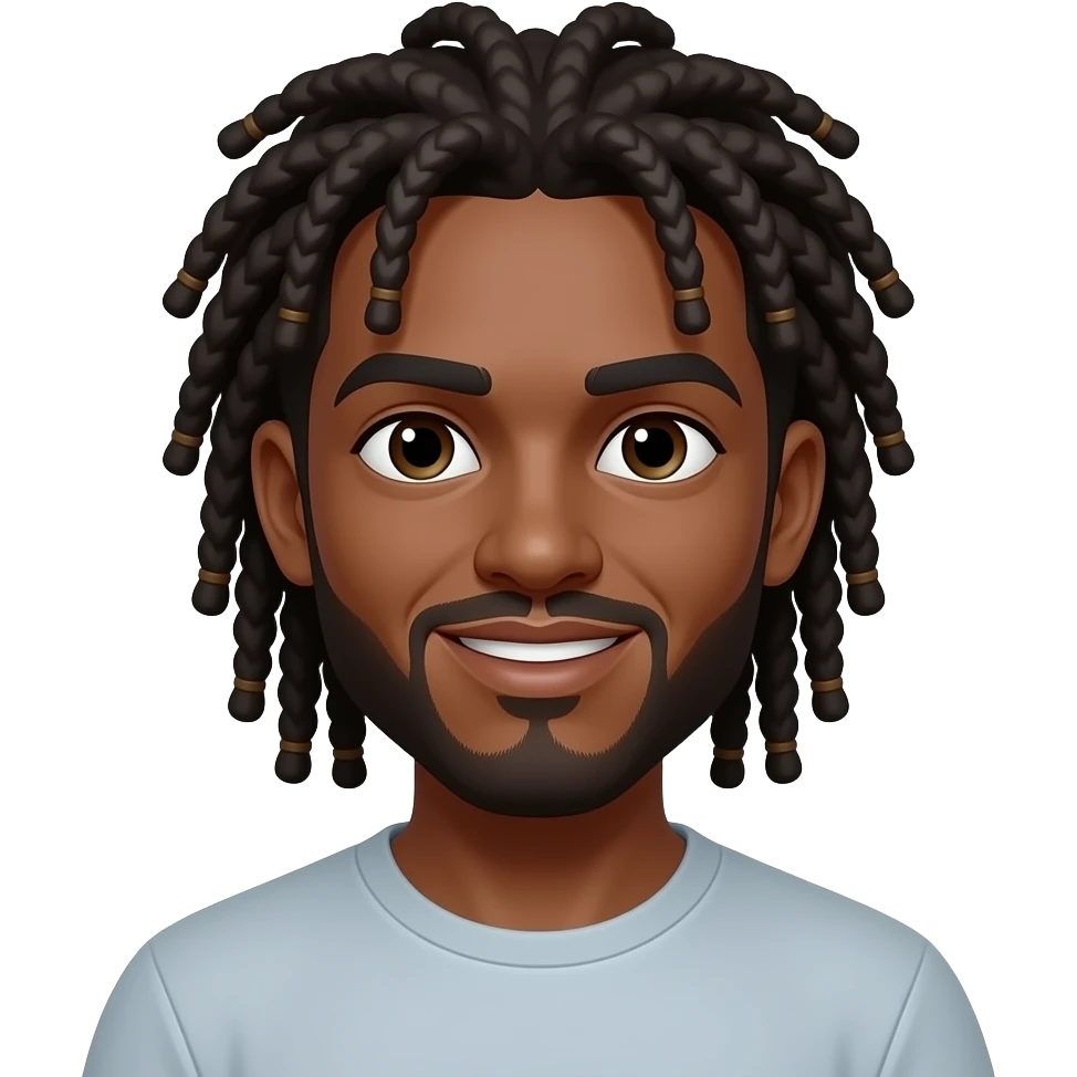 Darkskin YN with dreads emoji