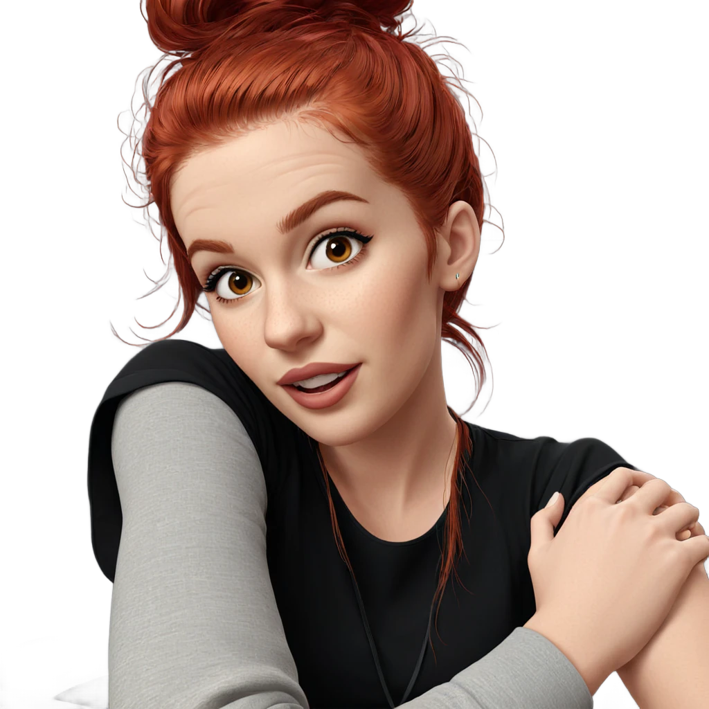 girl with red hair indoors emoji