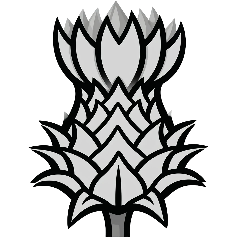 only black coloured outline of a thistle no detail but better emoji