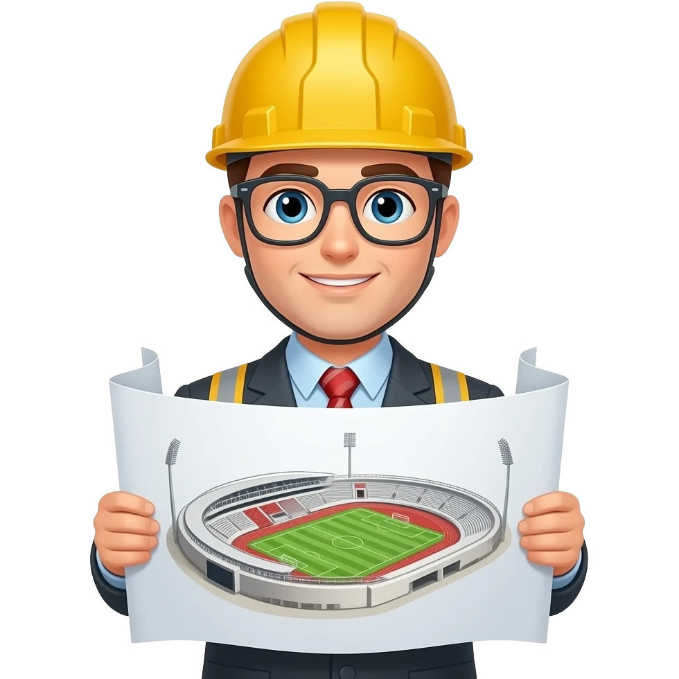 Crie um emoji de estrutura, como se fose um engenheiro de obras esportivas emoji