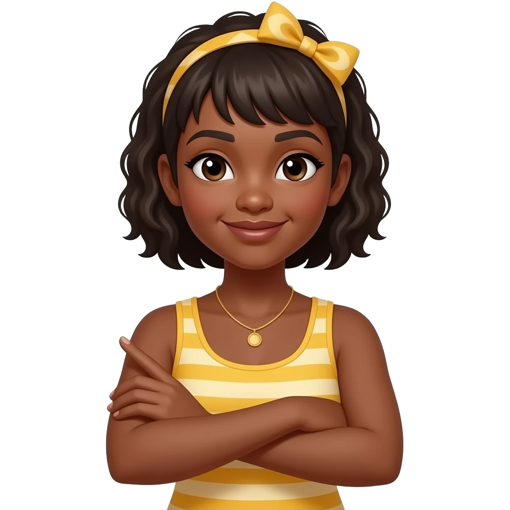 A girl doin the ‘Wakanda forever’ gesture with the arms crossed ovrr the chest emoji