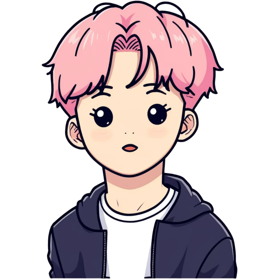 Pink hair Jimin BTS emoji