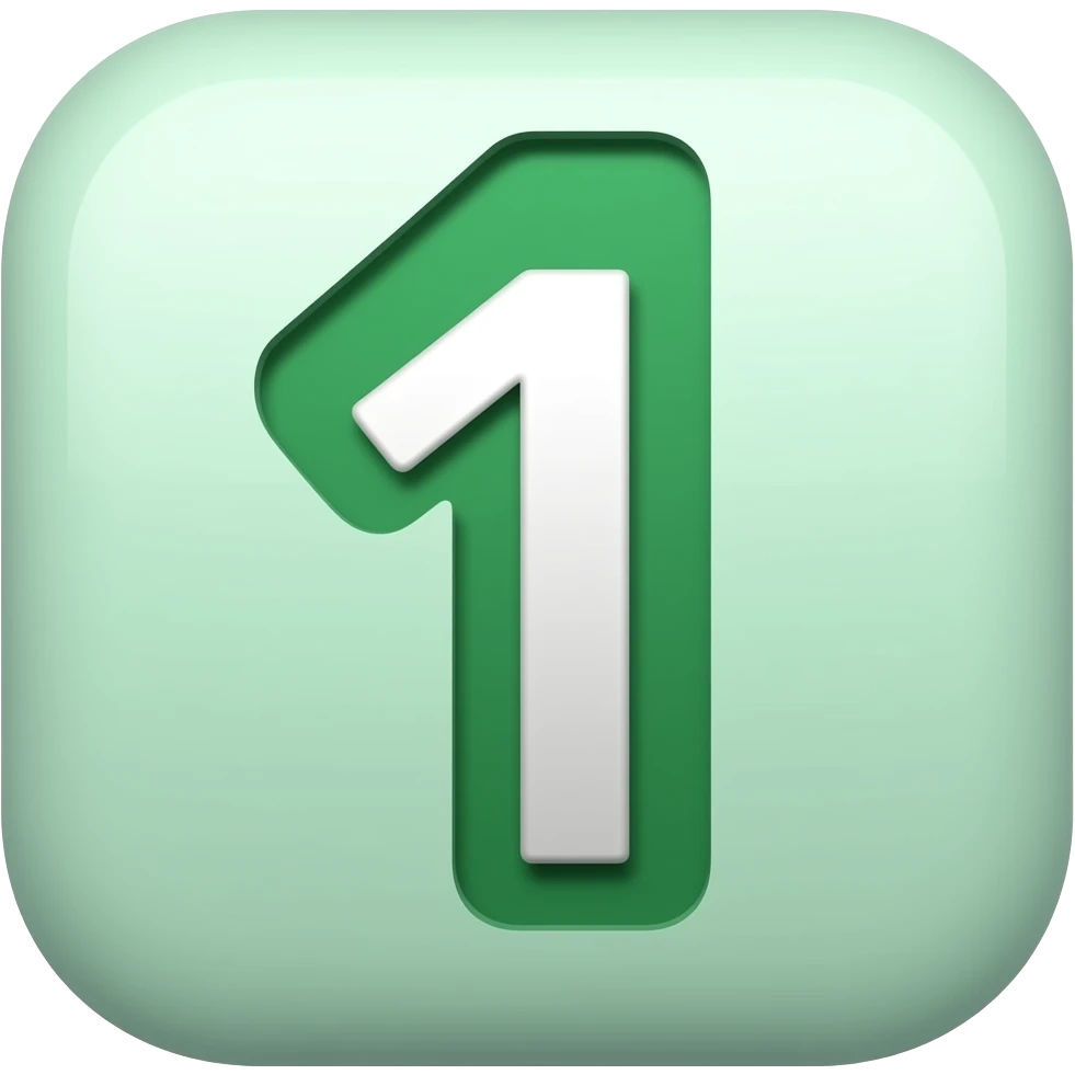 Create a number 1 in green emoji