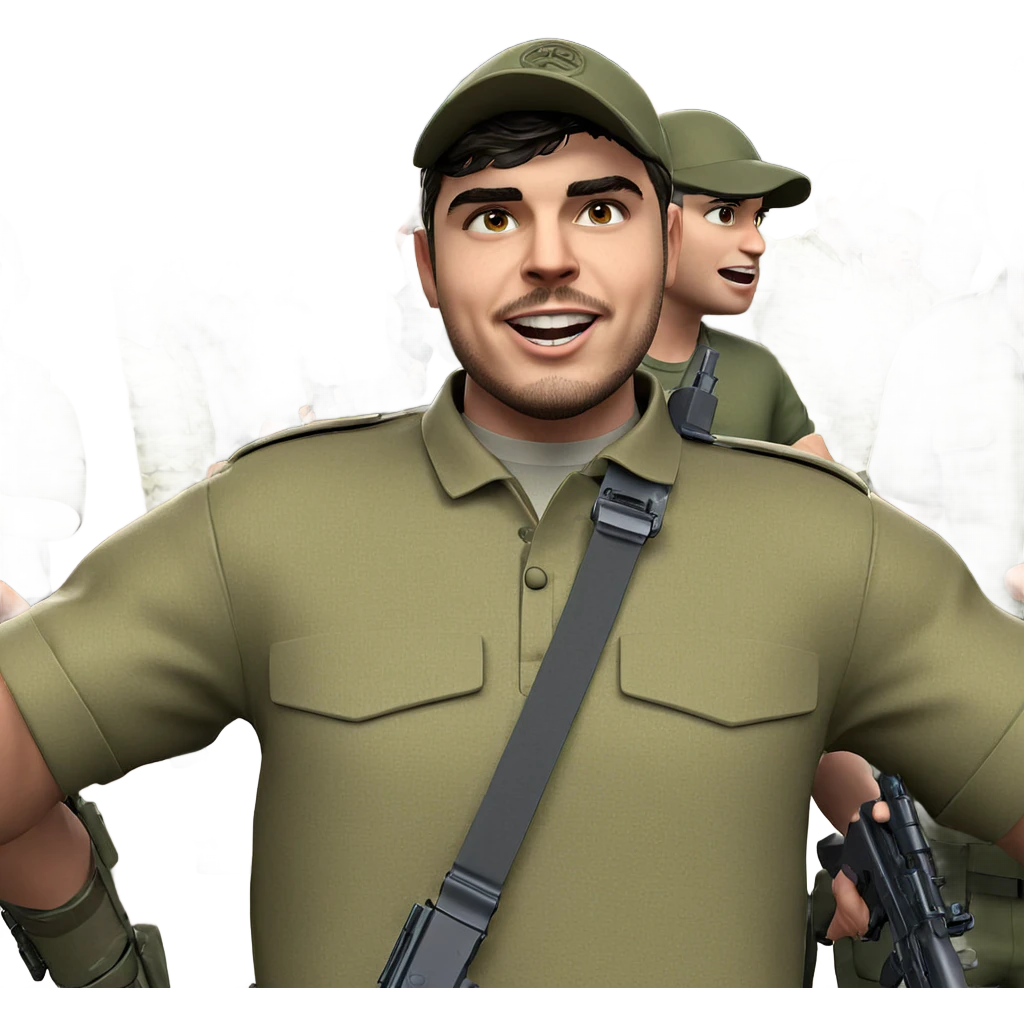 military boys with weapons emoji