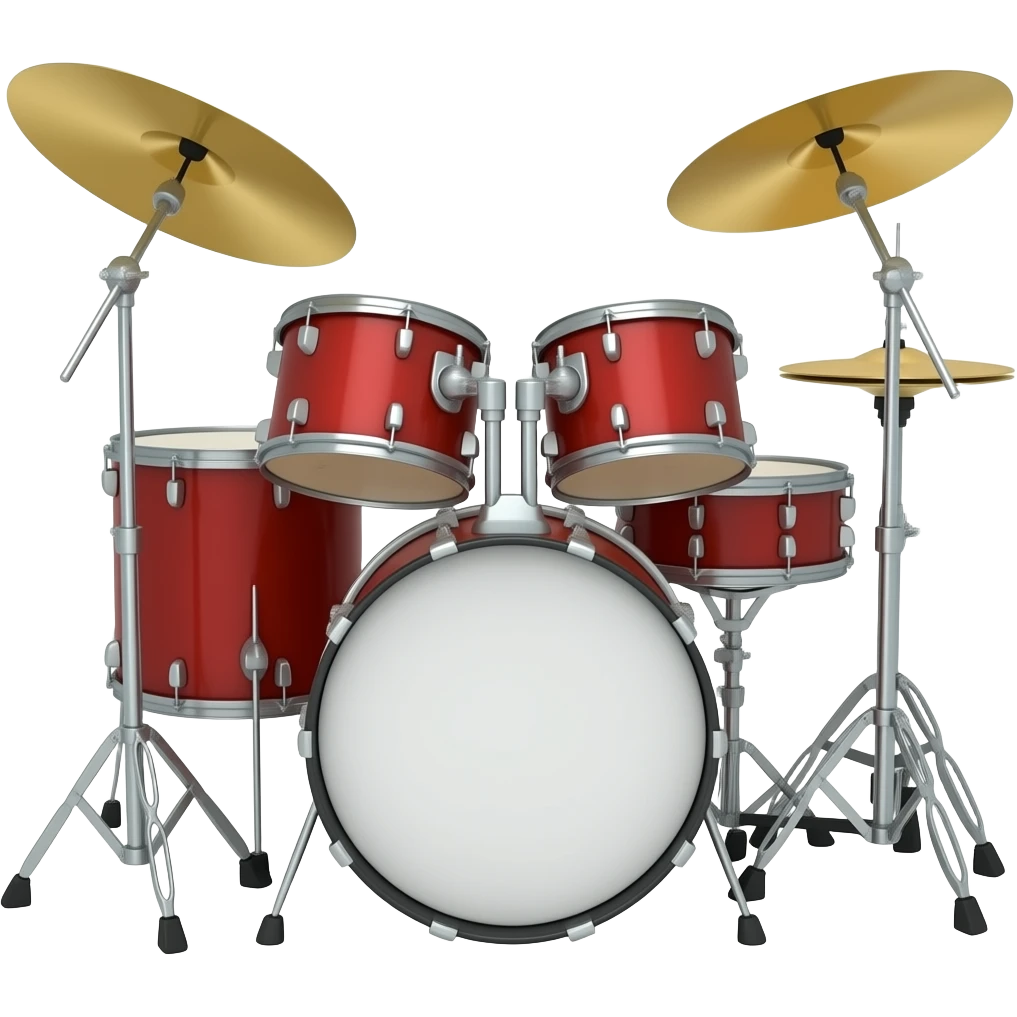 Four Cymbals with stand with four drums emoji