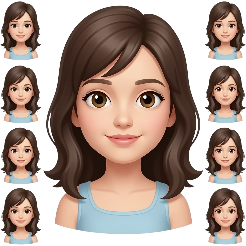 n out of the girl in the sticker I want them all to look like the girl in this picture emoji