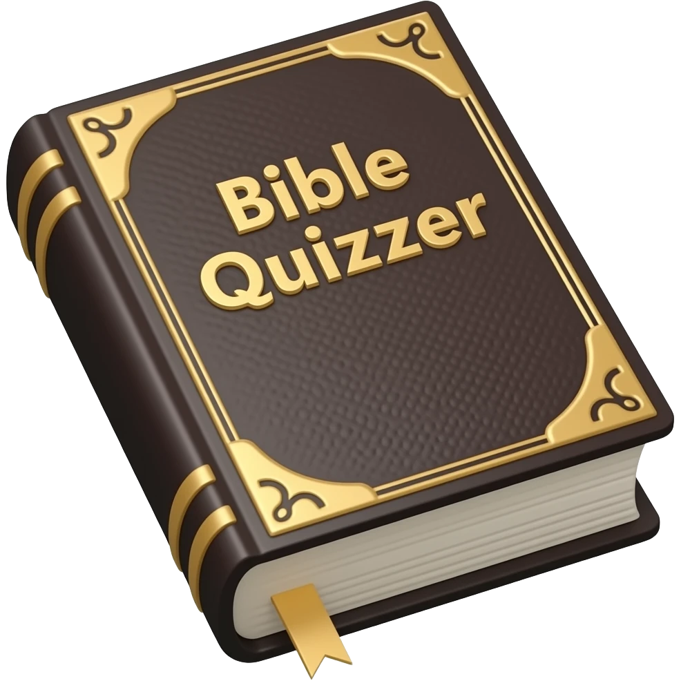 a 3D bible that says bible quizzer on the cover emoji